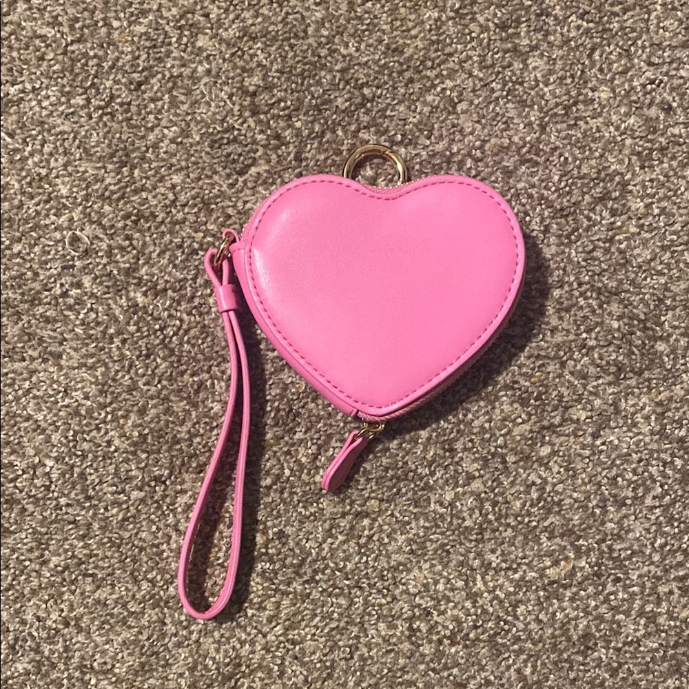 Pink Heart-Shaped Wristlet